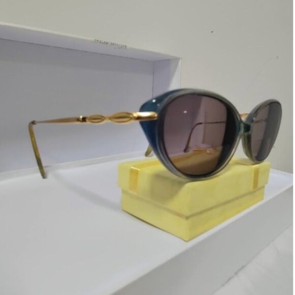 Vuillet Vega Prestige 540 Metal Frame Eyeglasses Blue/Gold with Hard Case - Picture 2 of 16